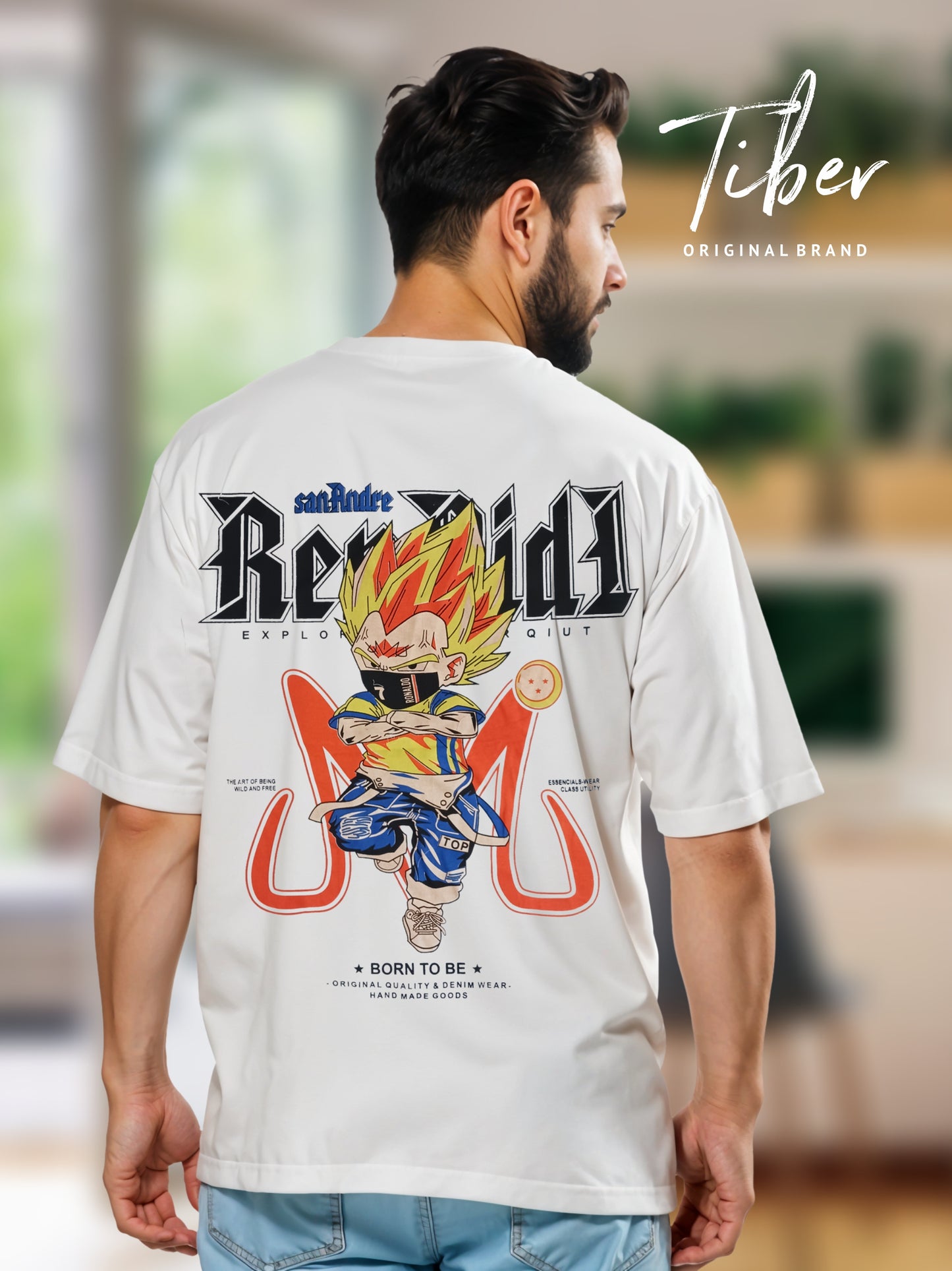 Men oversized T-shirt(Design : Wild and Free)