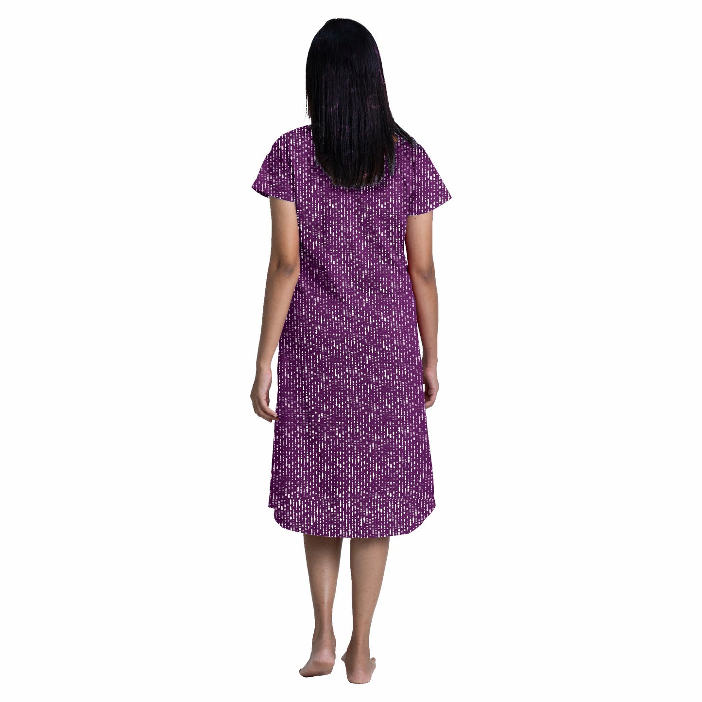 Dotted Dream Sleep Dress- Purpleish