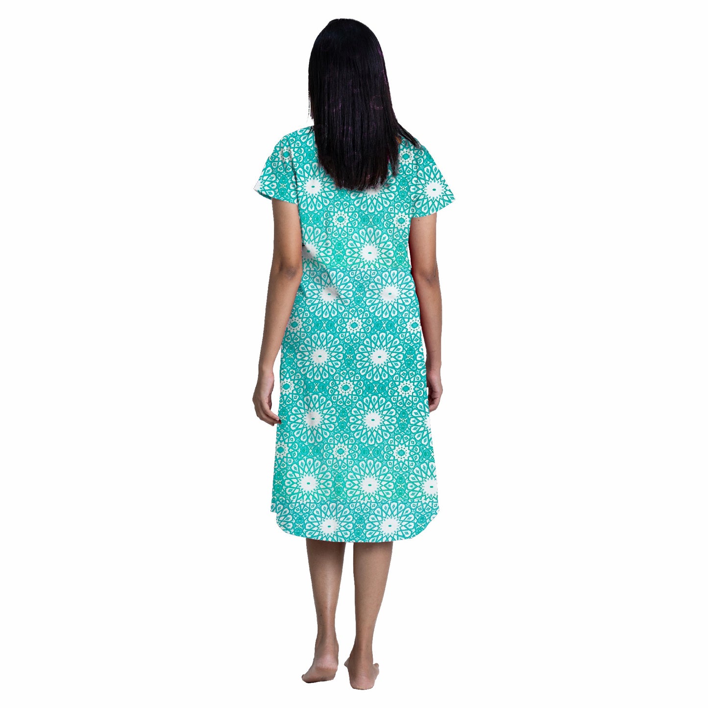 Turquoise Motif Sleep Dress