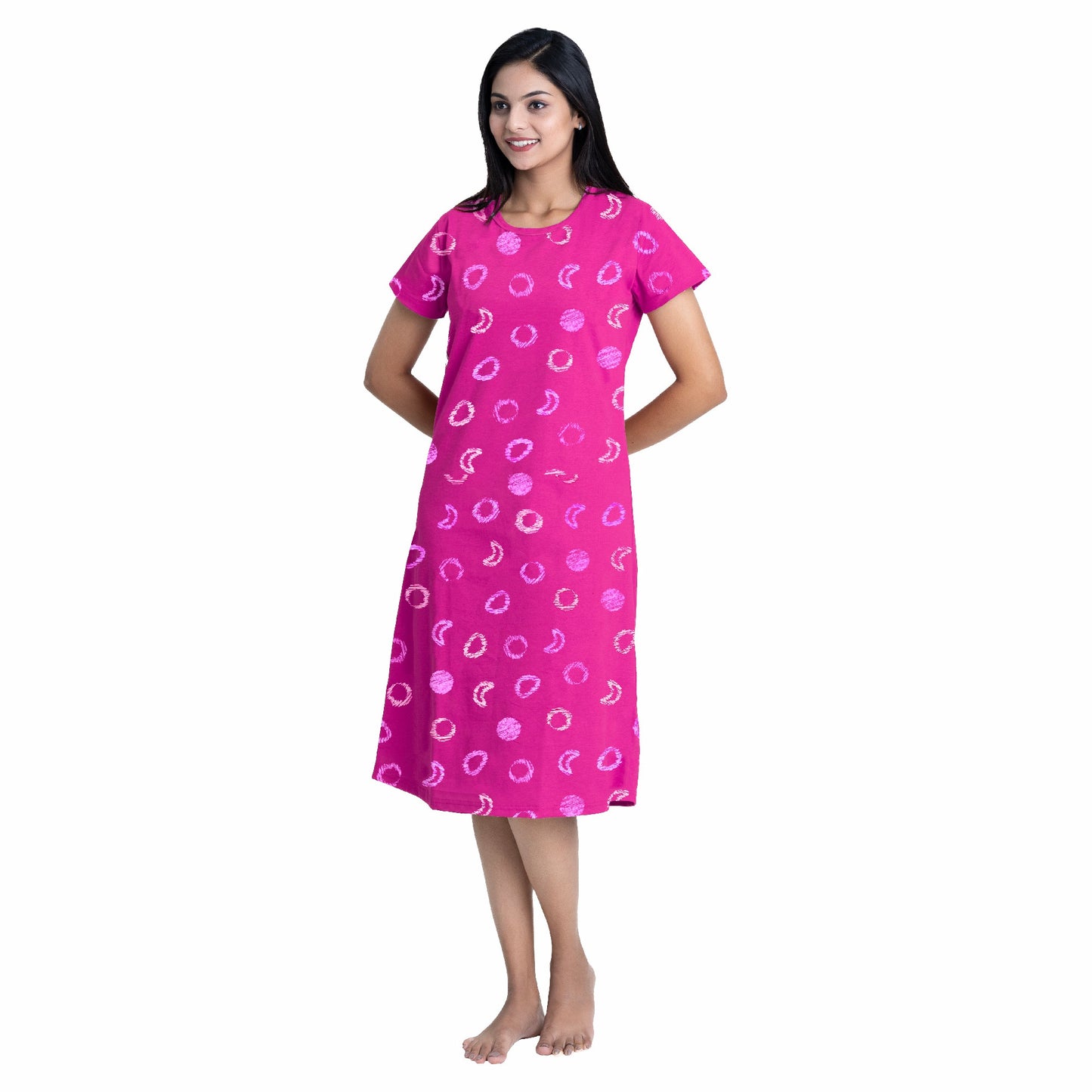 Celestial Charm Sleep Dress- Rani Pink