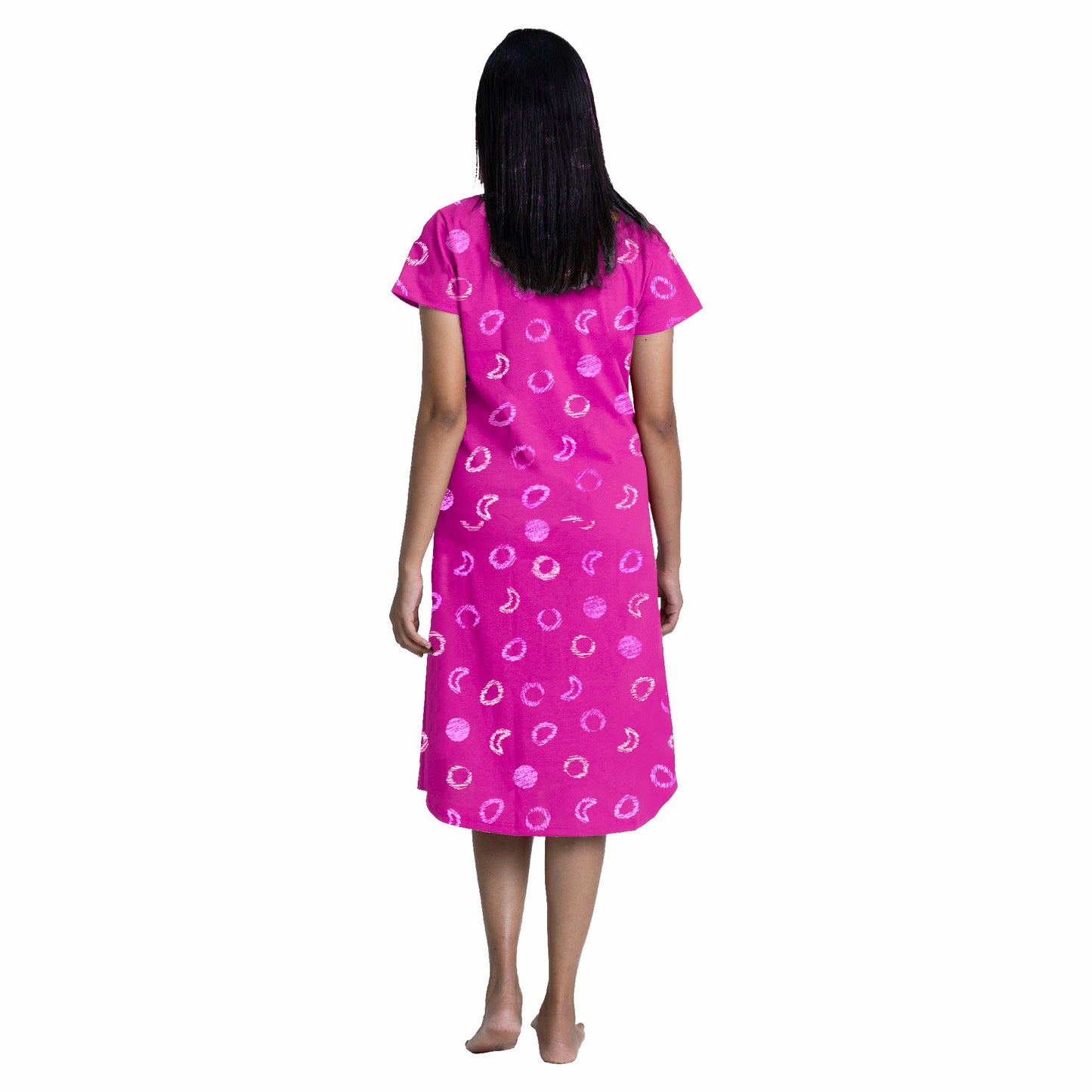 Celestial Charm Sleep Dress- Rani Pink