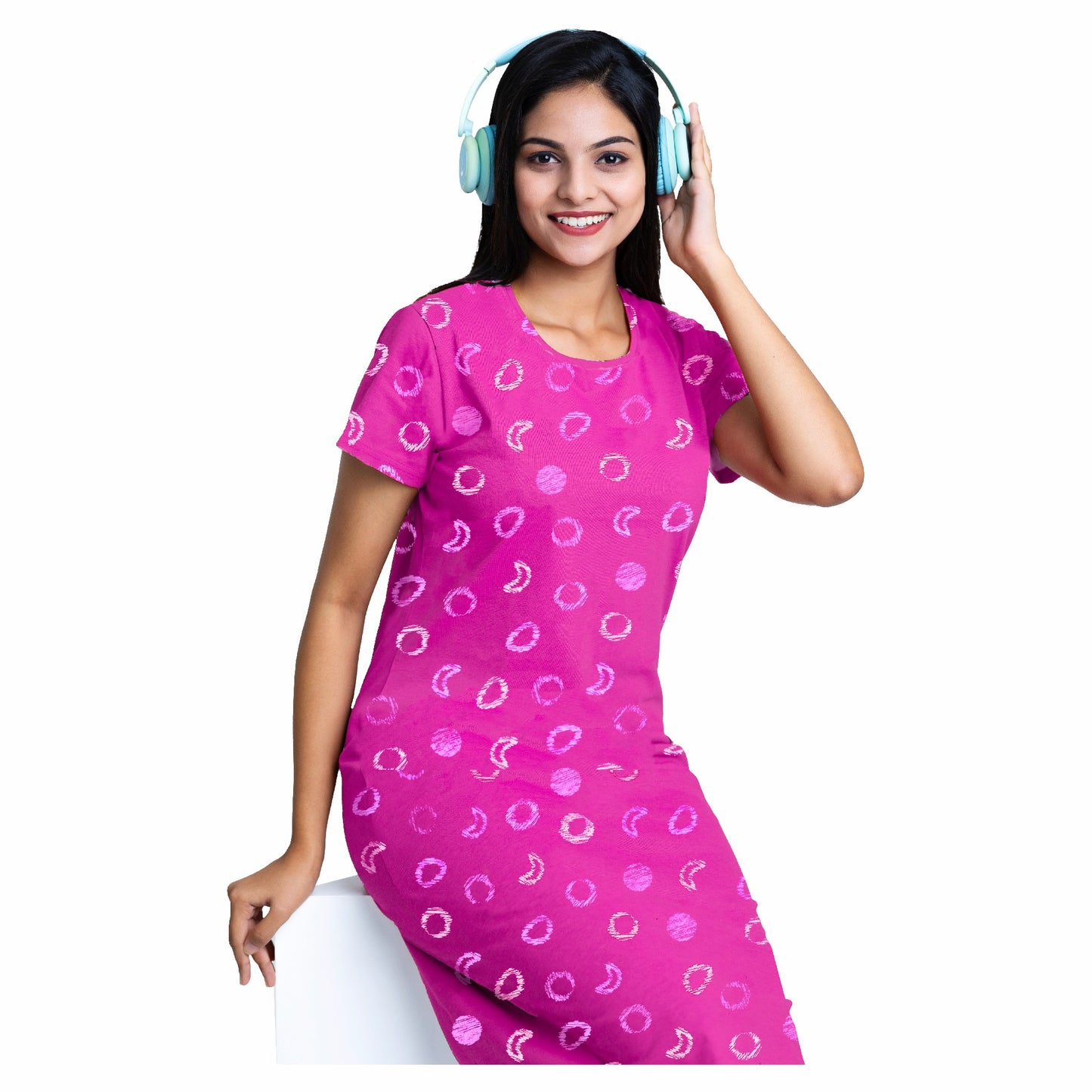 Celestial Charm Sleep Dress- Rani Pink