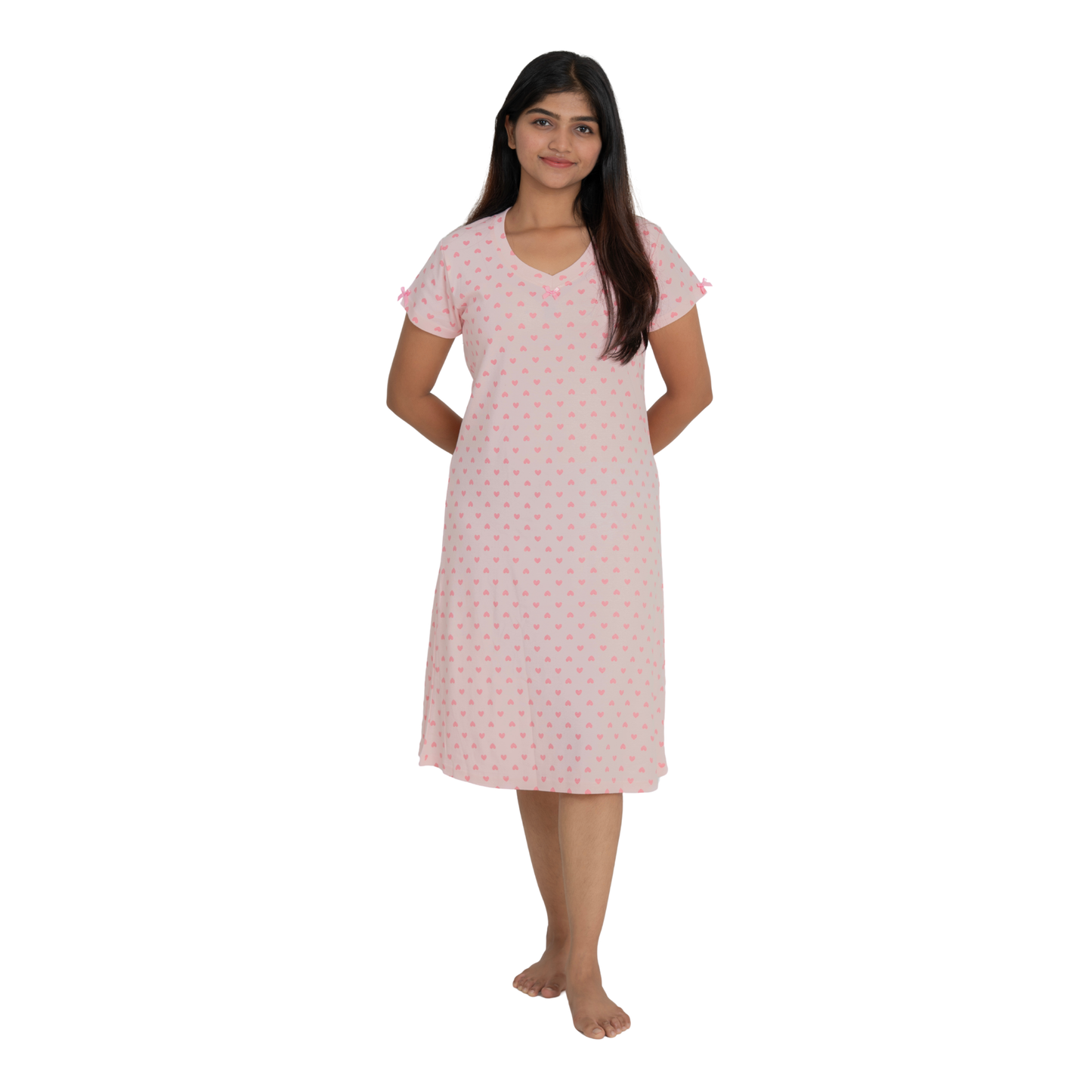 Adorable Pink Hearts Sleep Dress