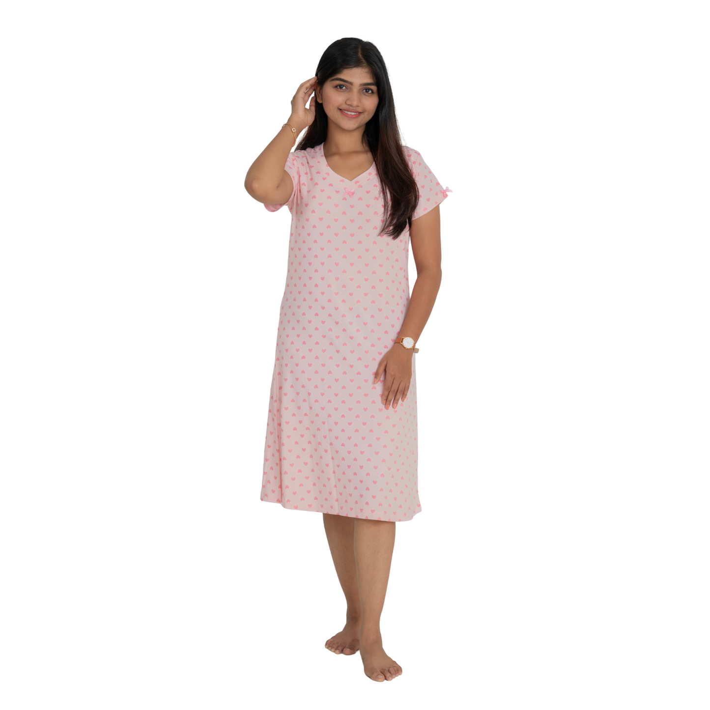 Adorable Pink Hearts Sleep Dress