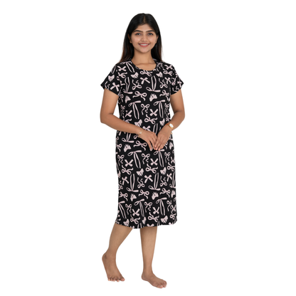 Classic Bow print Sleep Dress