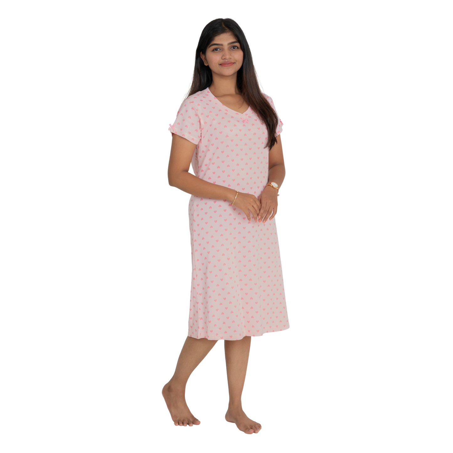 Adorable Pink Hearts Sleep Dress