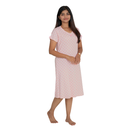 Adorable Pink Hearts Sleep Dress