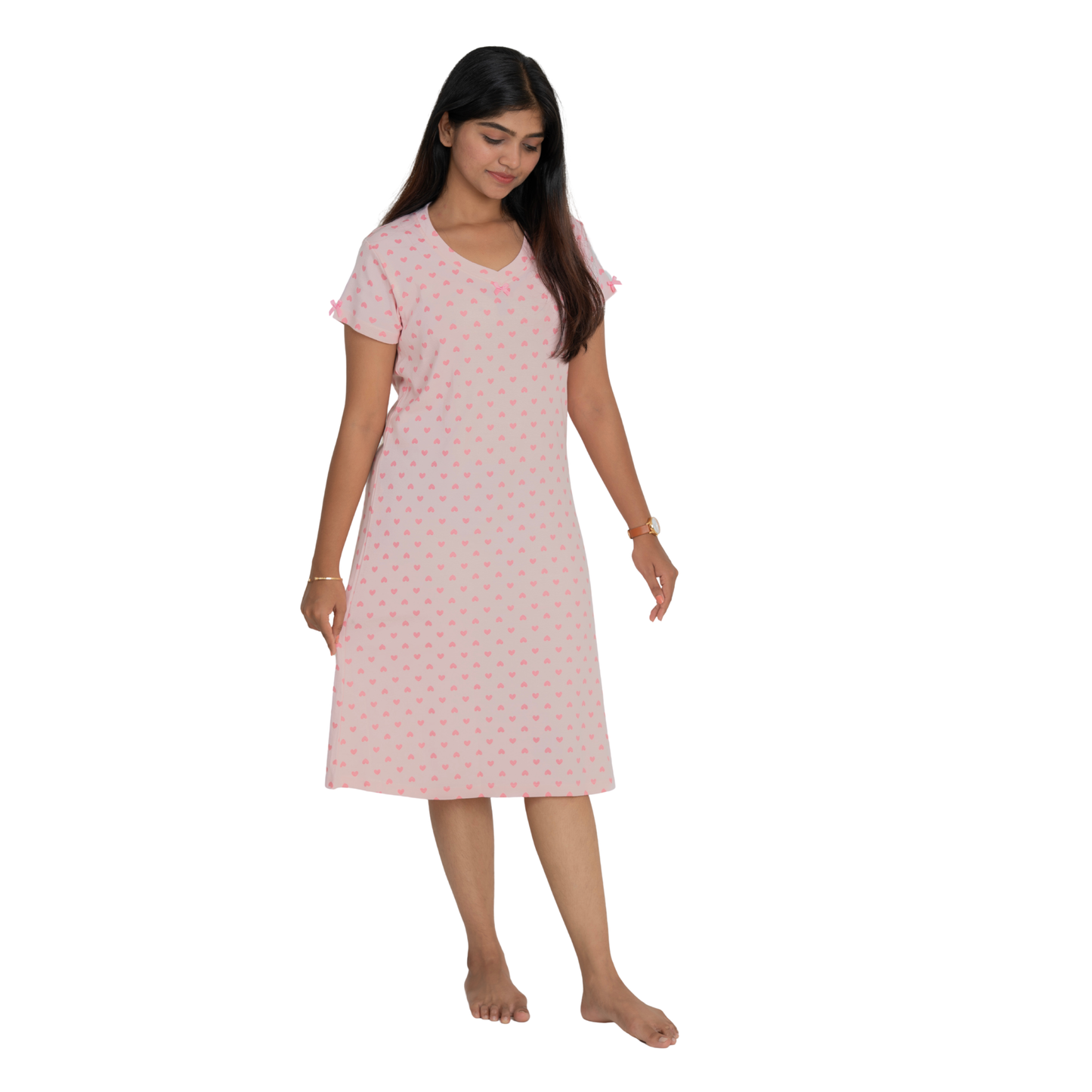 Adorable Pink Hearts Sleep Dress