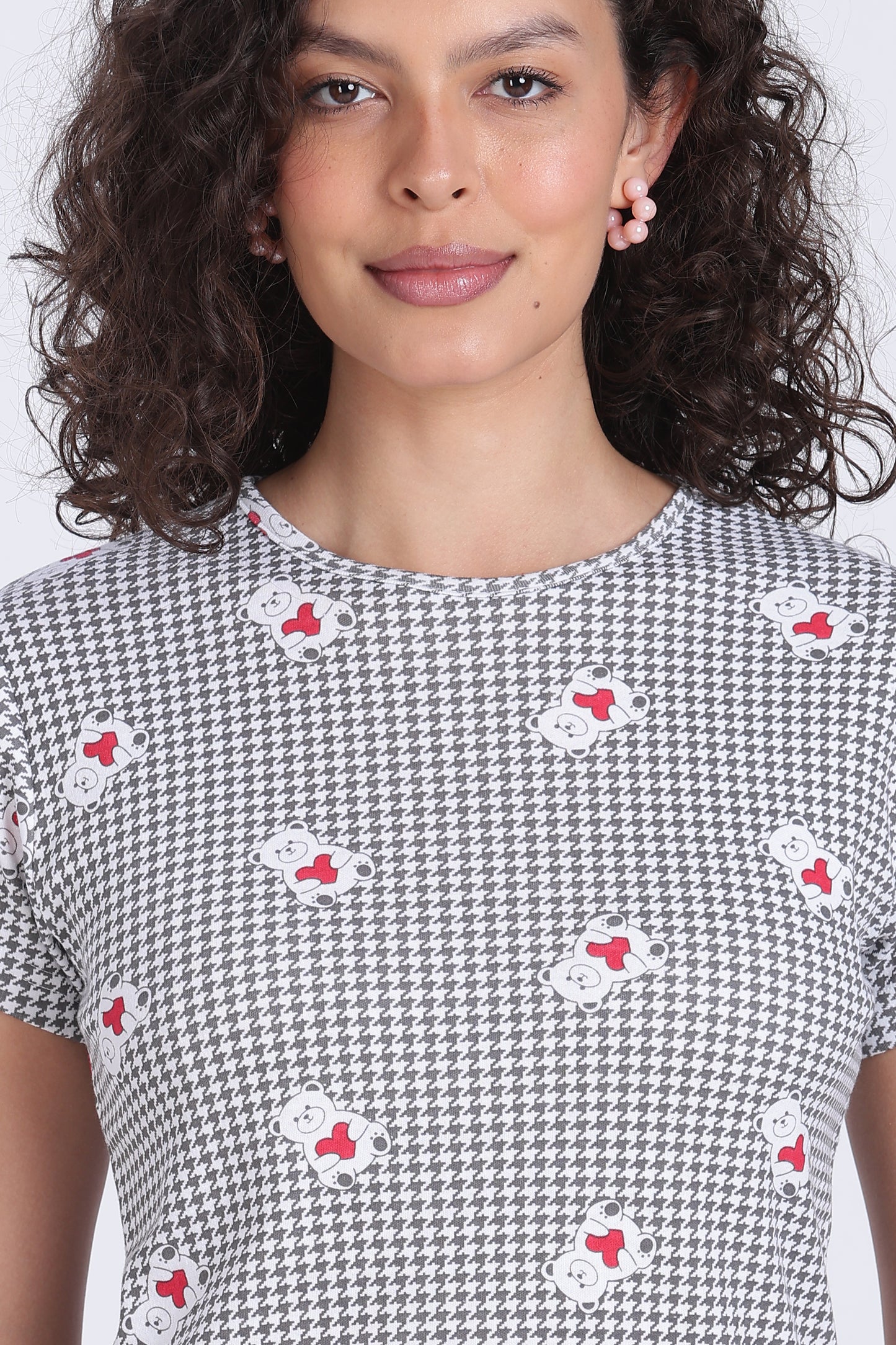 women teddy prints PJ set