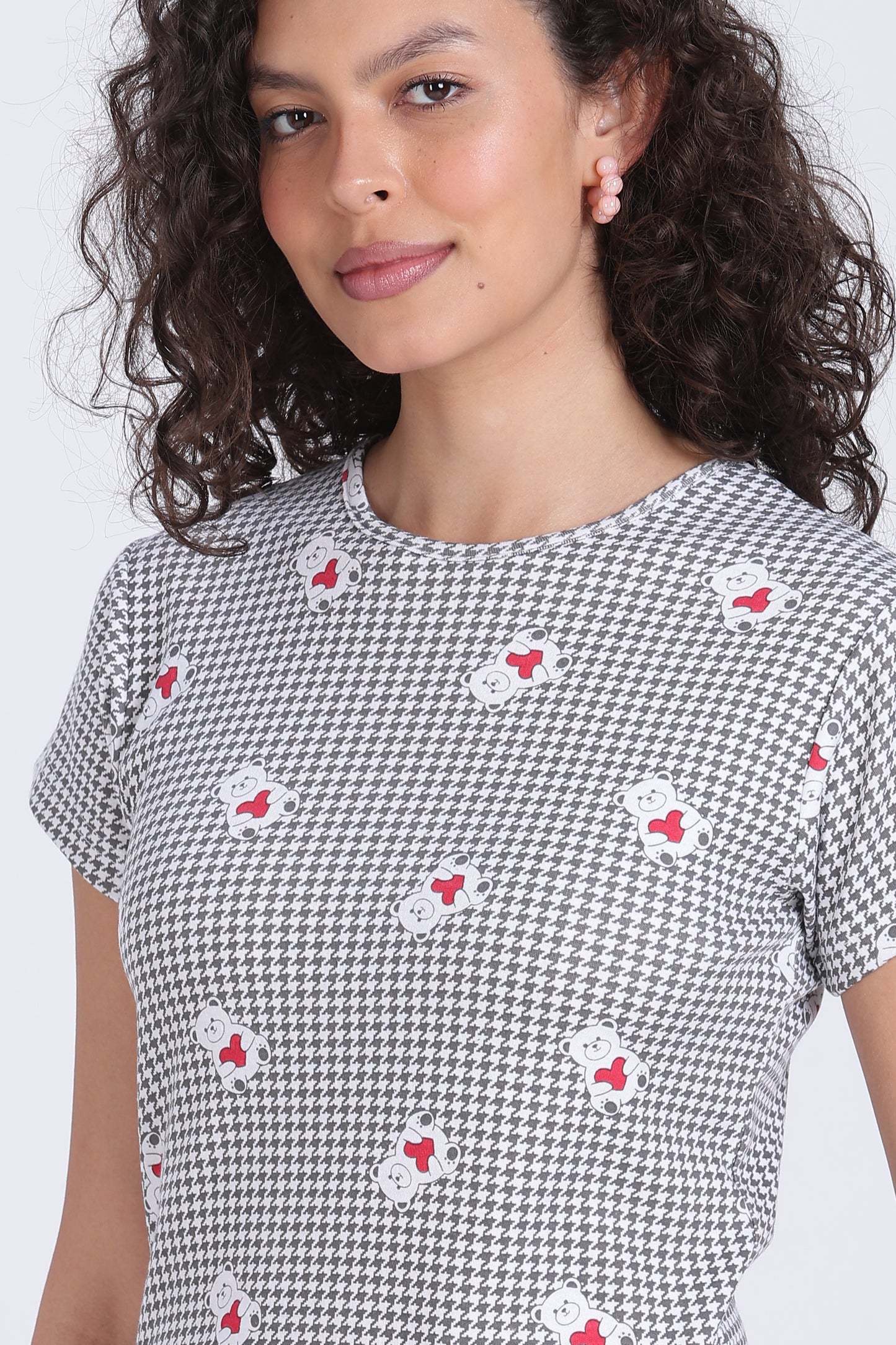 women teddy prints PJ set