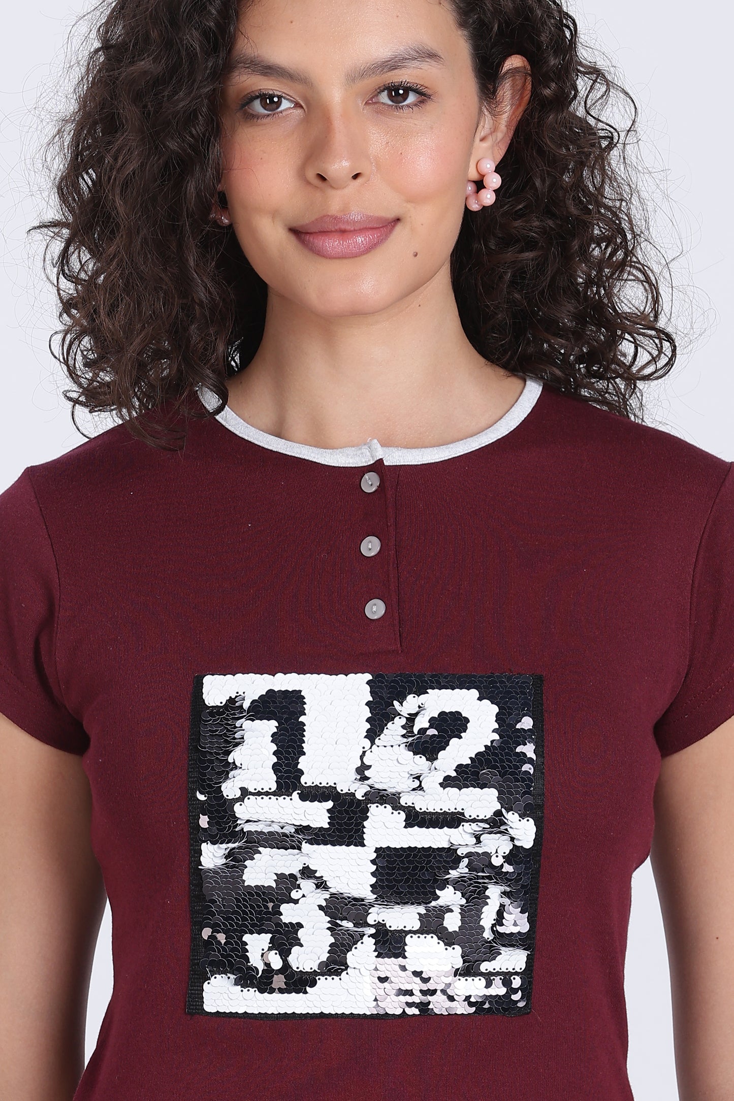 women patch and stripes PJ set