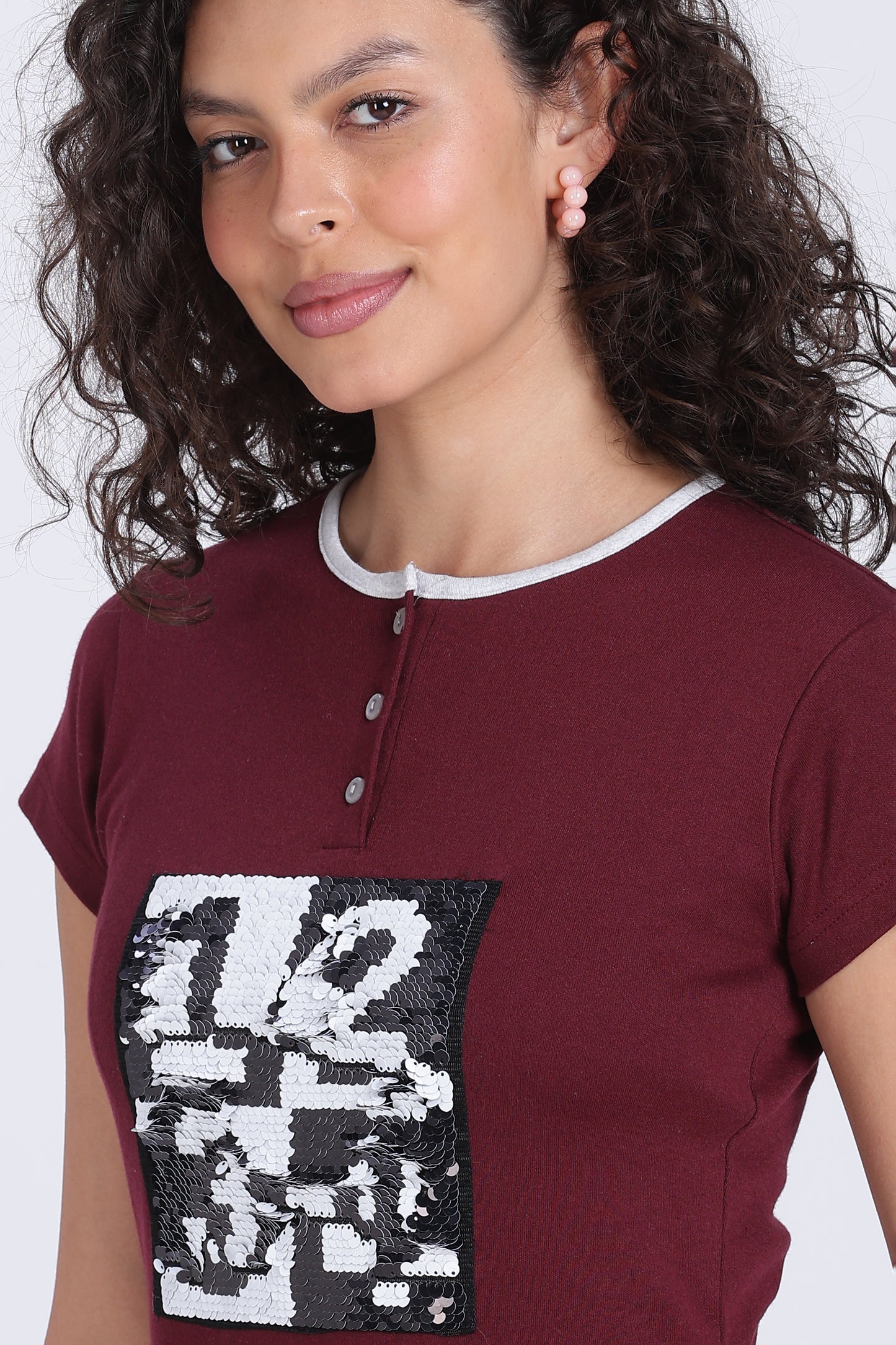 women patch and stripes PJ set