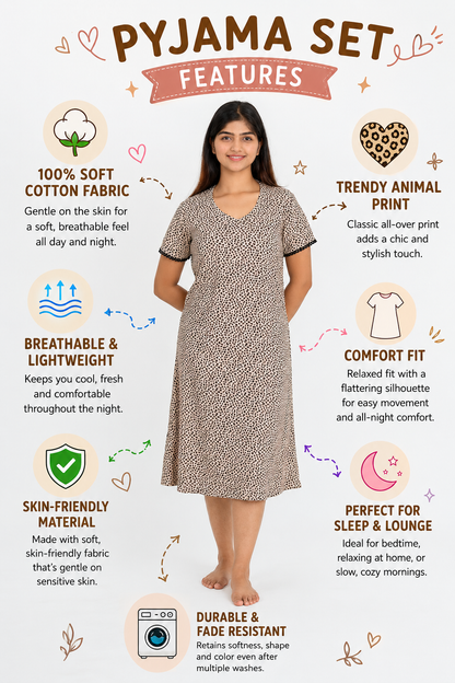 Playful animal print Sleep Dress