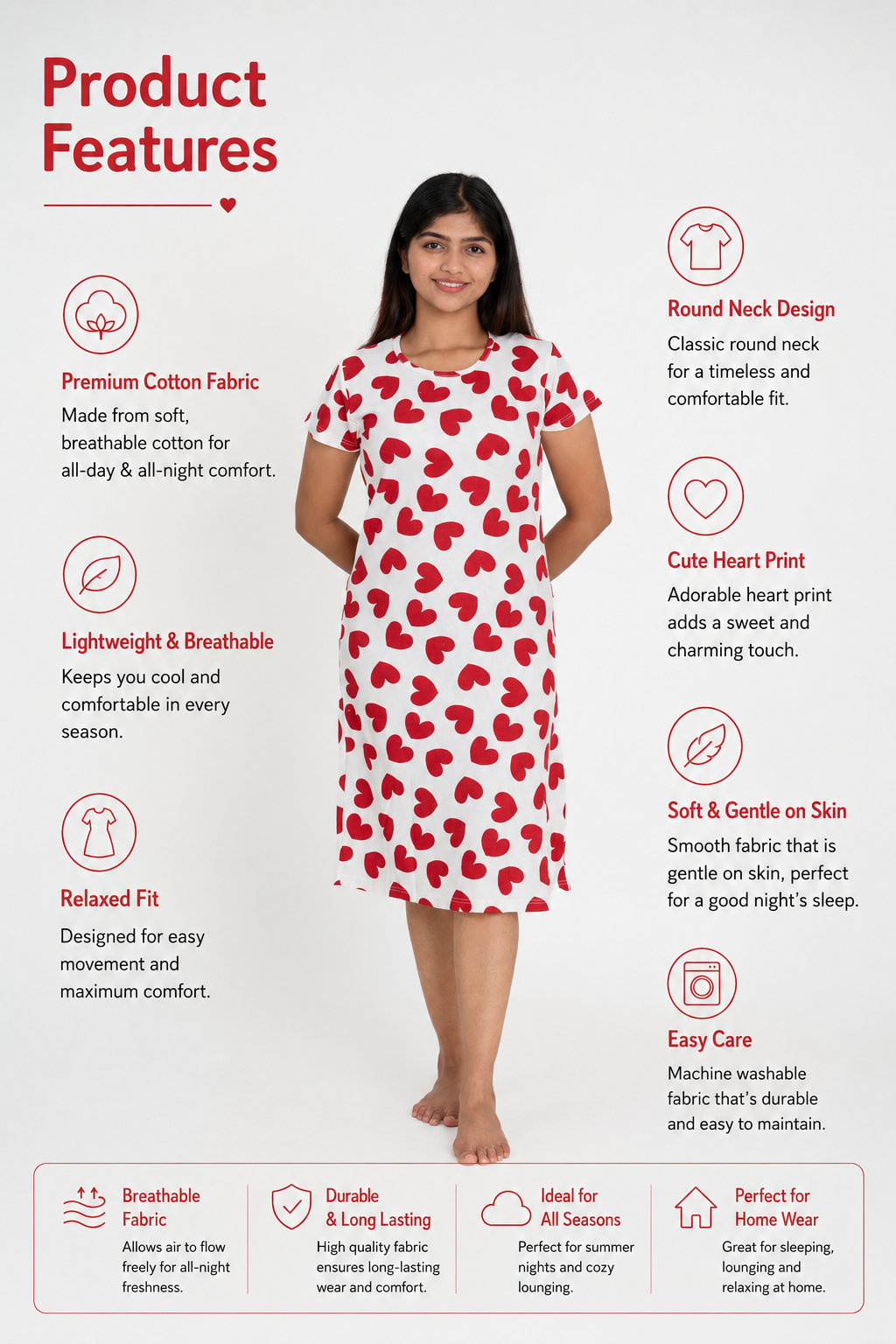 Heart charm Sleep Dress