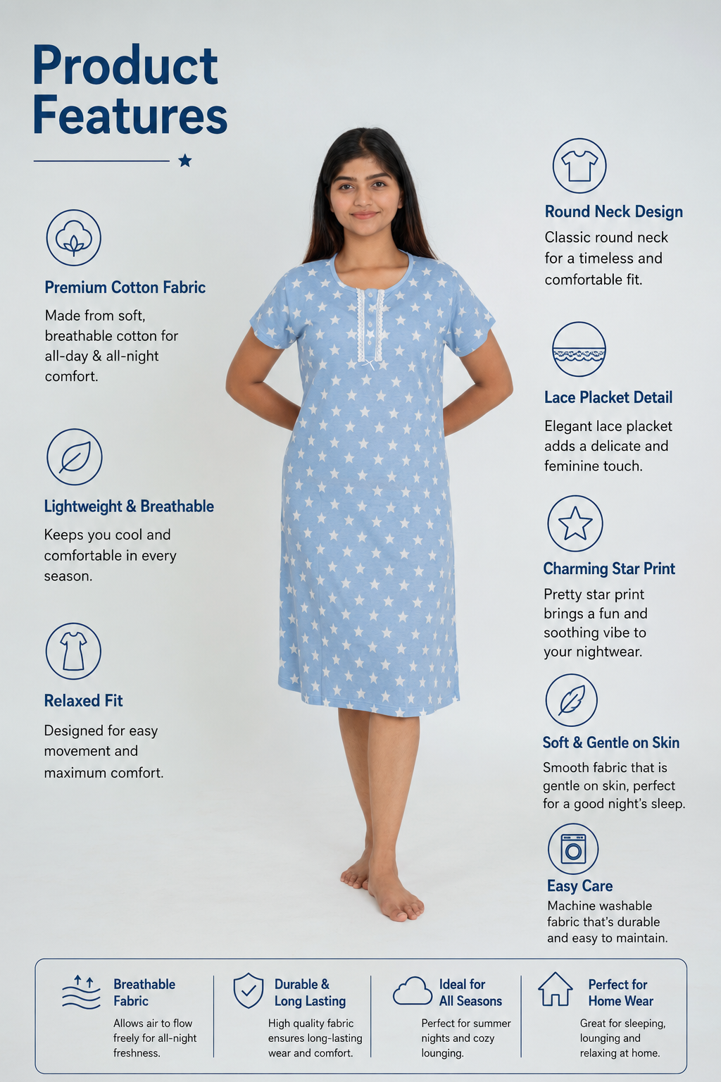 Star Charm Sleep Dress