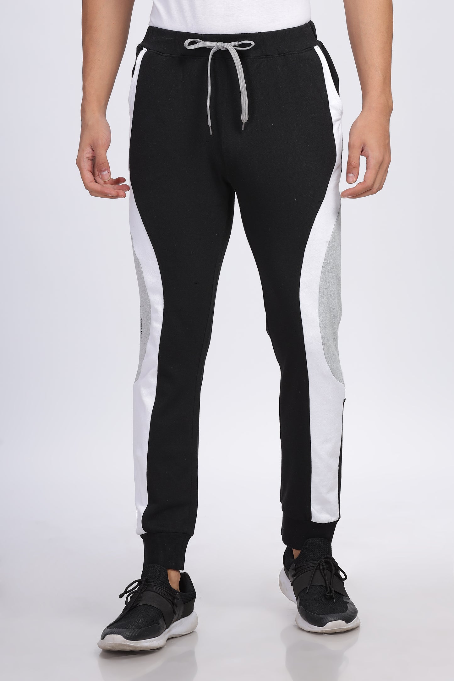Colour Block Black Men's Jogger Pants