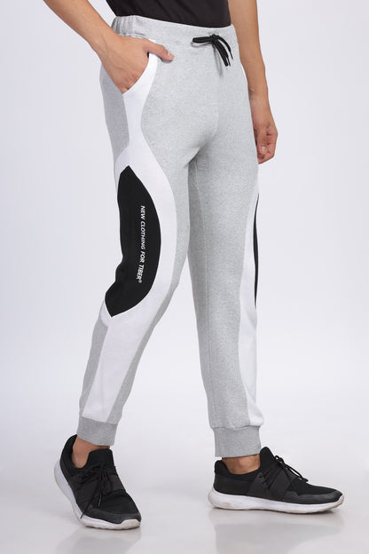Colour Block Grey Men's Jogger Pants