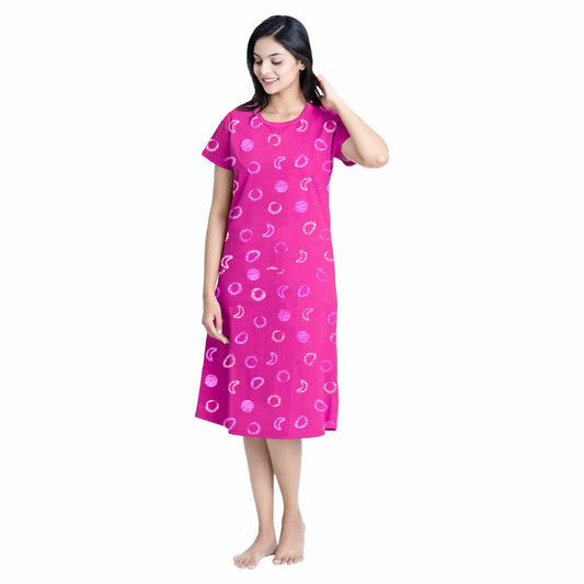 Celestial Charm Sleep Dress- Rani Pink