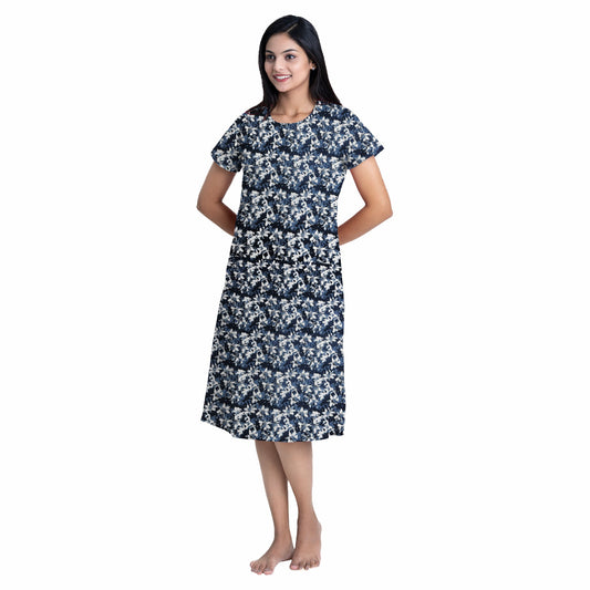 Flower Fiesta Sleep Dress - Navy
