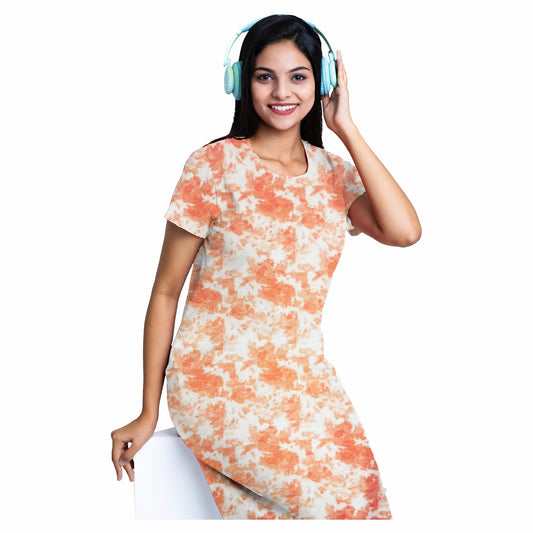 Golden Haze Tie Dye Sleep Dress - Orange