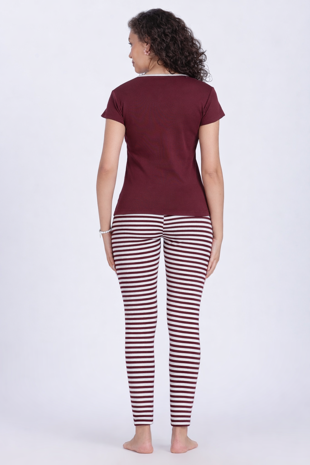 women patch and stripes PJ set