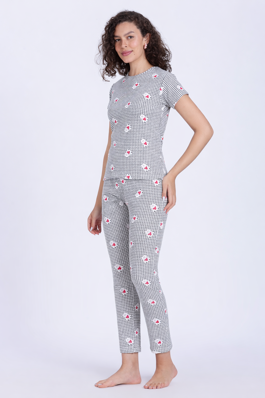women teddy prints PJ set