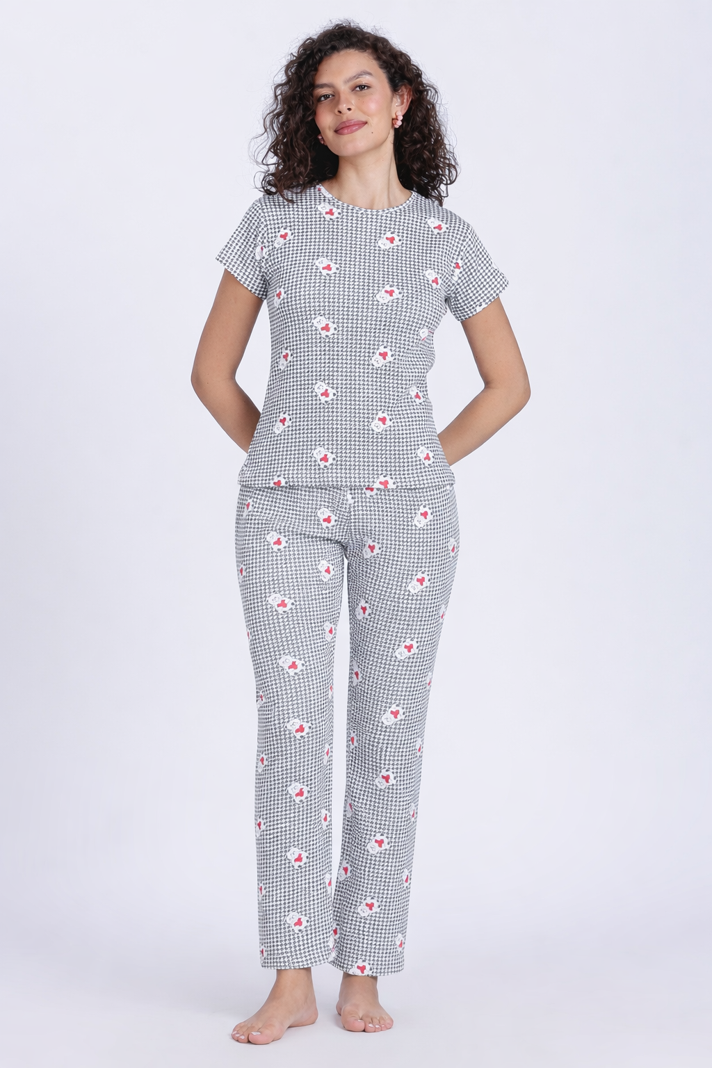 women teddy prints PJ set